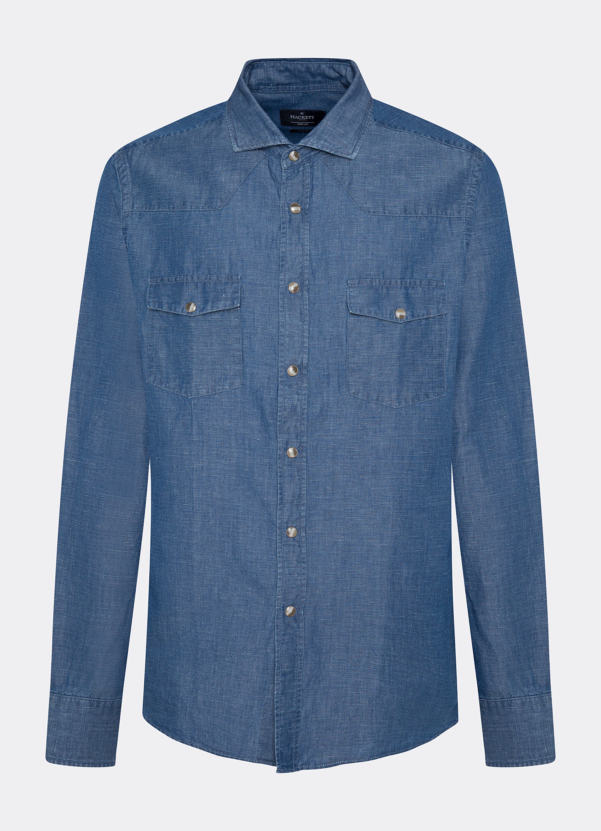 CHEMISE WESTERN STYLE  DENIM POCHES PLAQUÉES